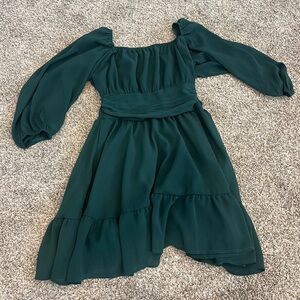 Green mini dress